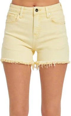 Risen Colored Fray Hem Shorts Risen