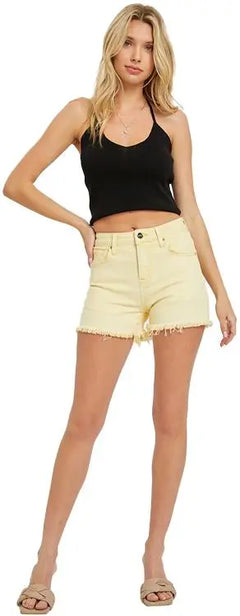 Risen Colored Fray Hem Shorts Risen