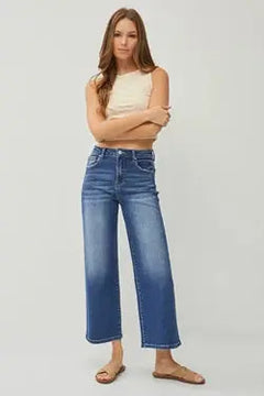 Risen High Rise Wide Crop Jeans Risen