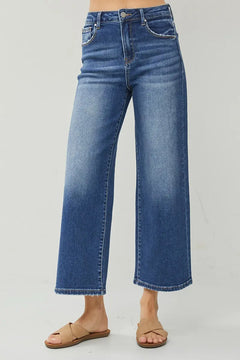 Risen High Rise Wide Crop Jeans Risen