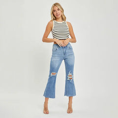 Risen Jeans High Rise Crop Flare Risen