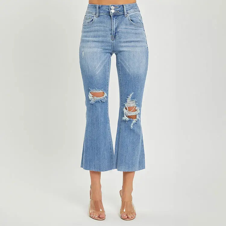 Risen Jeans High Rise Crop Flare Risen