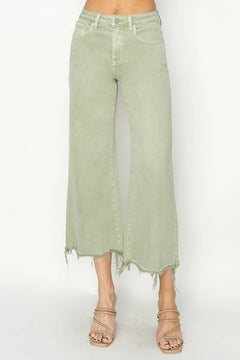 Risen Sage High Rise Wide Crop Pants Risen