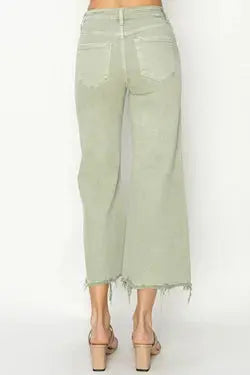 Risen Sage High Rise Wide Crop Pants Risen