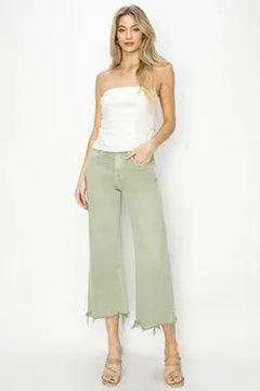 Risen Sage High Rise Wide Crop Pants Risen