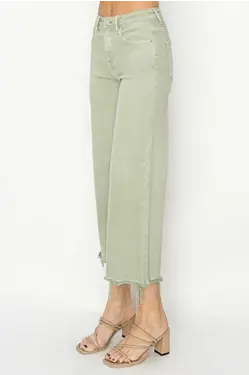 Risen Sage High Rise Wide Crop Pants Risen