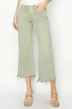 Risen Sage High Rise Wide Crop Pants Risen