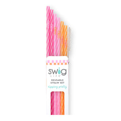 Swig Life Sherbet Stripe Straws - PinkPro Beauty Supply