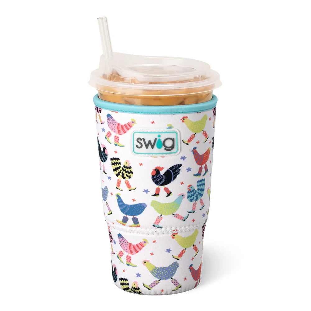 Swig Life Large Iced Cup Coolie -  Funky Chicken