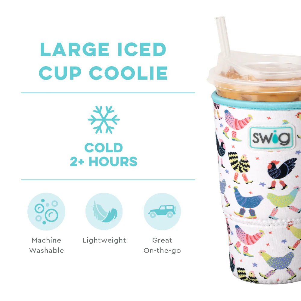 Swig Life Large Iced Cup Coolie -  Funky Chicken