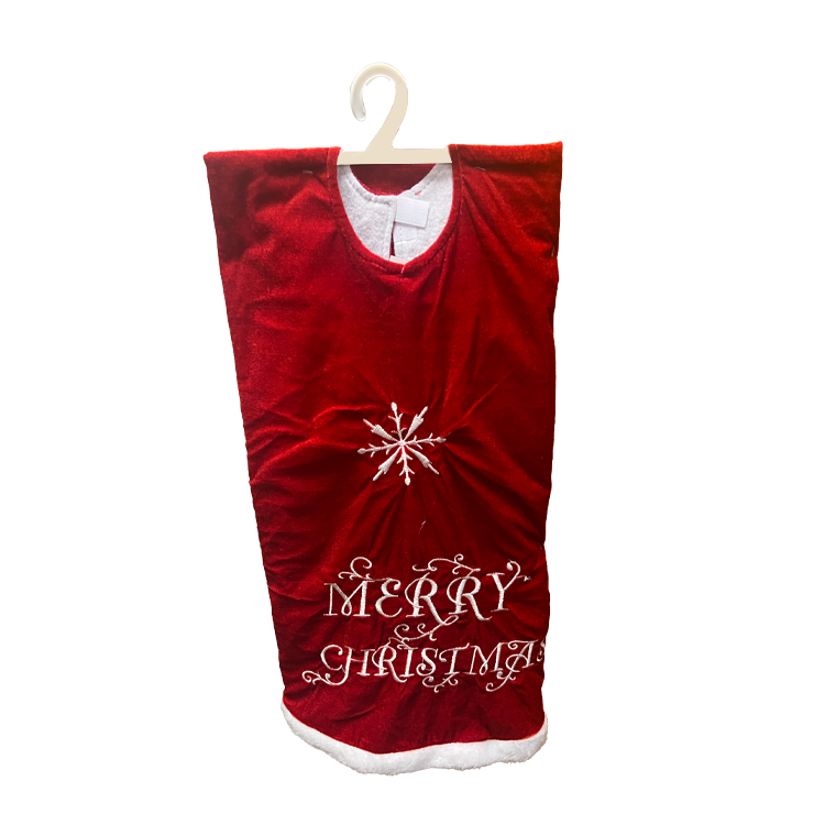 Red Merry Christmas Embroidered Tree Skirt 48