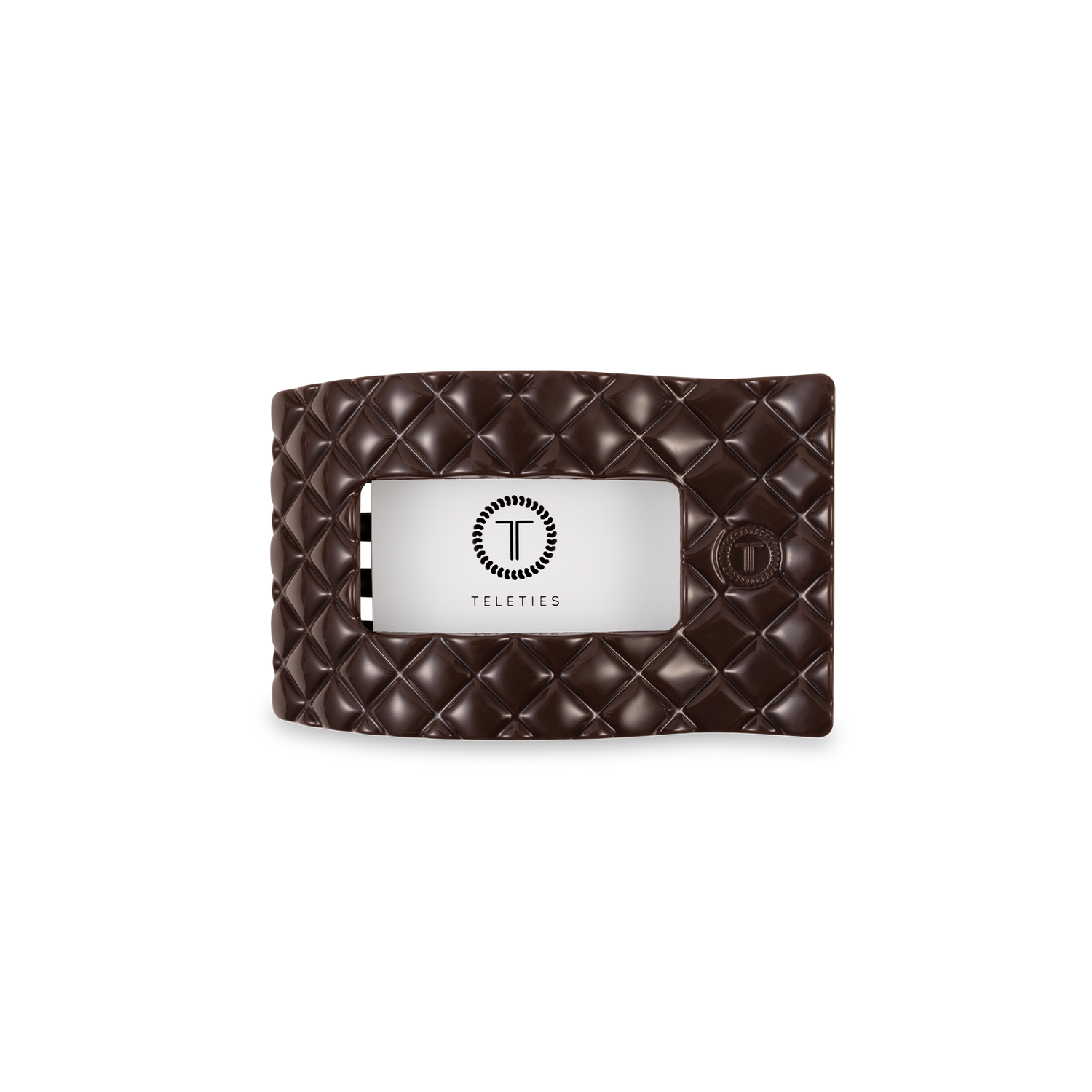 Teleties Flat Rectangle Clip Quilted Small - Truly Taupe