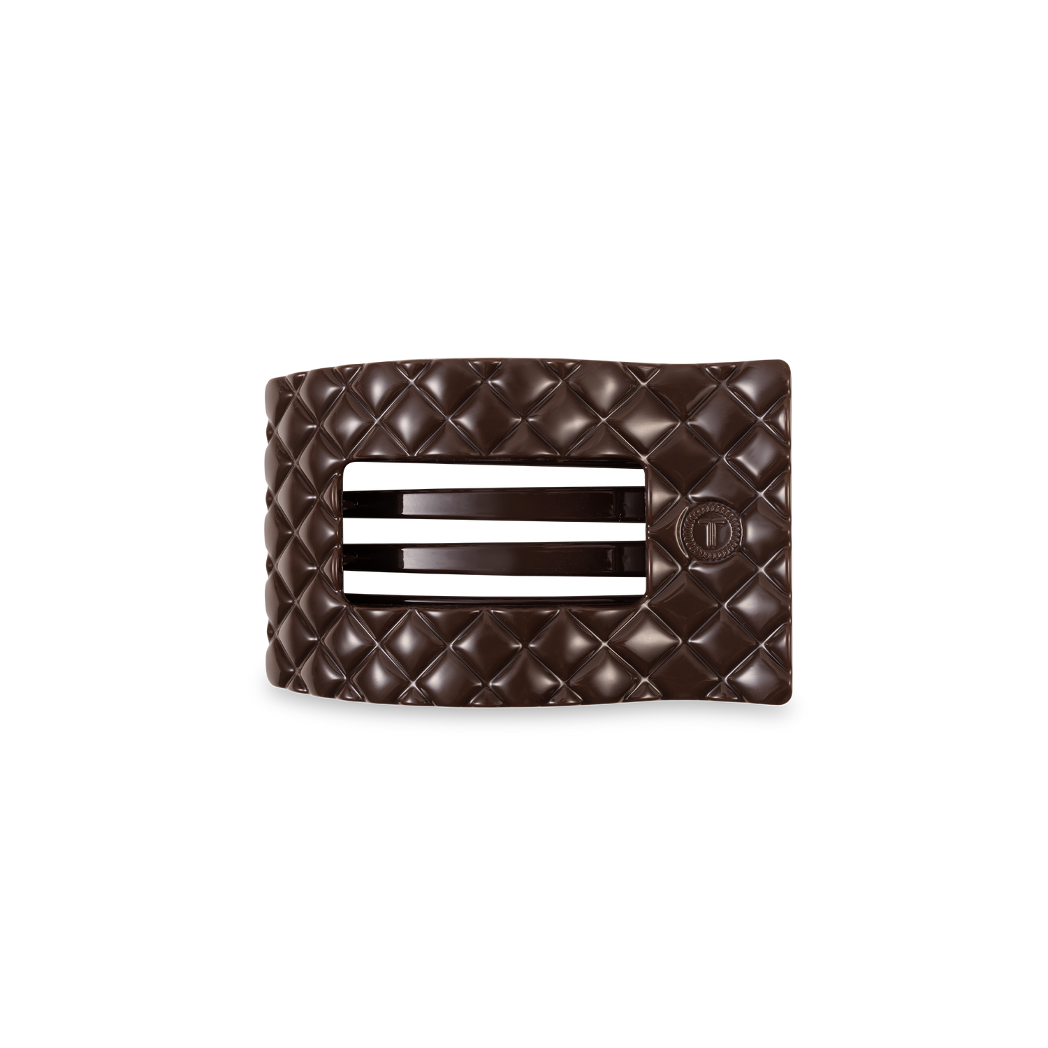Teleties Flat Rectangle Clip Quilted Small - Truly Taupe