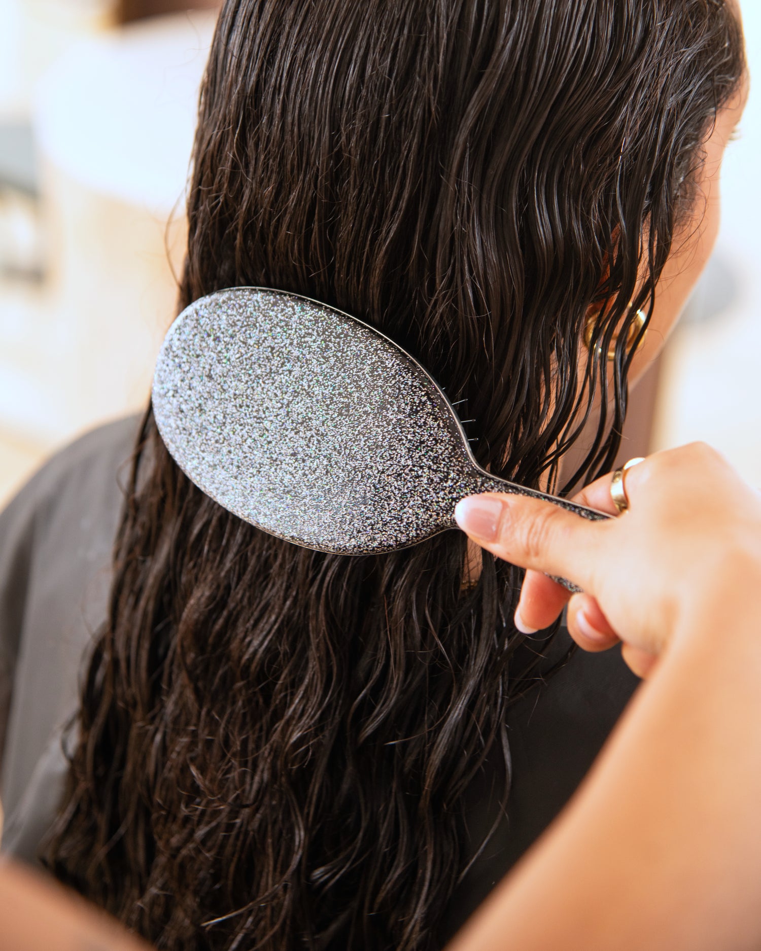 Framar Detangle Brush - Glitter Black