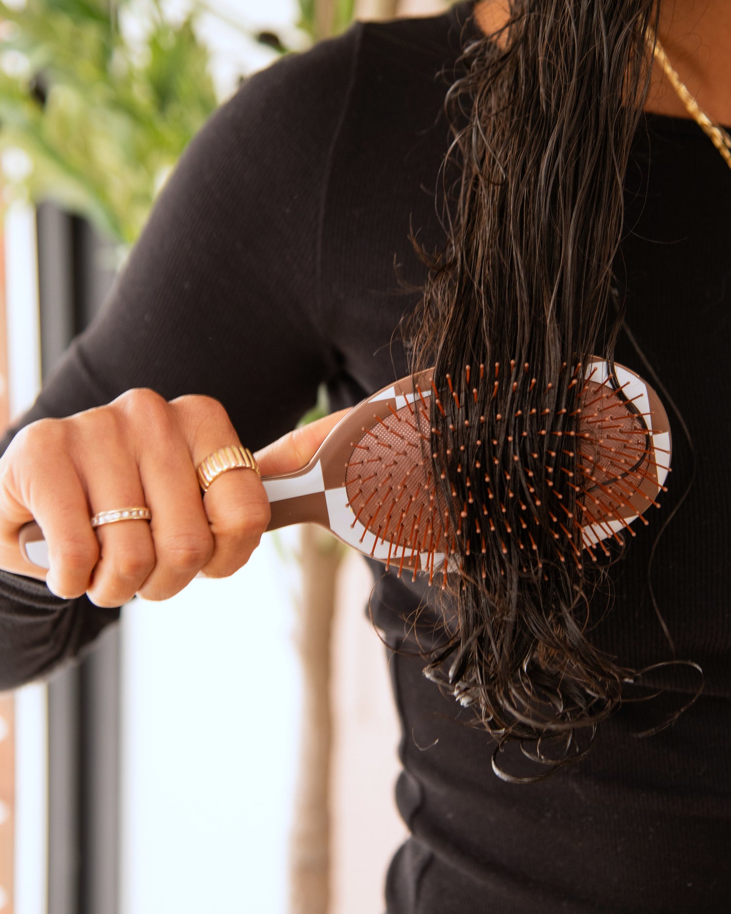 Framar Checked Out Detangle Brush - Brown