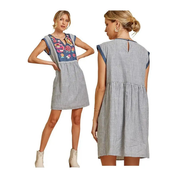 white christmas dresses Savannah Denim Shirt Dress Indigo Denim / XL main image 1
