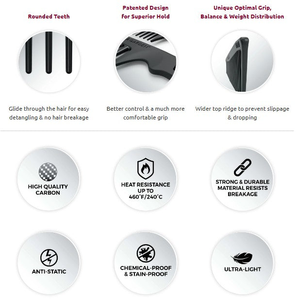 Olivia Garden CarbonLite Cutting Comb 8.5