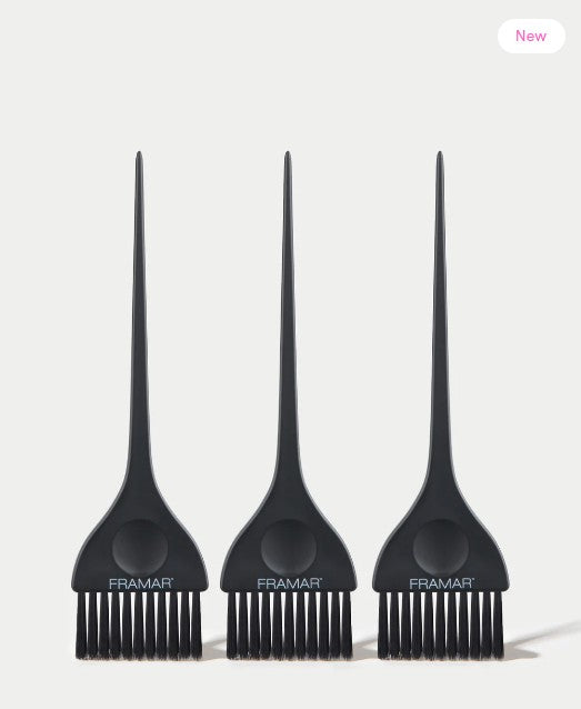 Framar Matte Black Clasic Color Brush Set - 3 Pack
