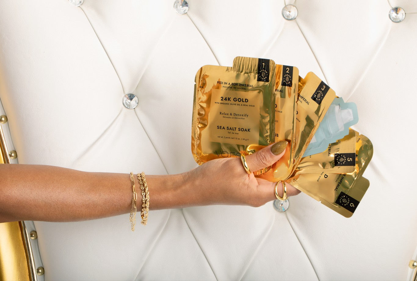 Voesh Pedi In A Box - Imperial Gold - PinkPro Beauty Supply