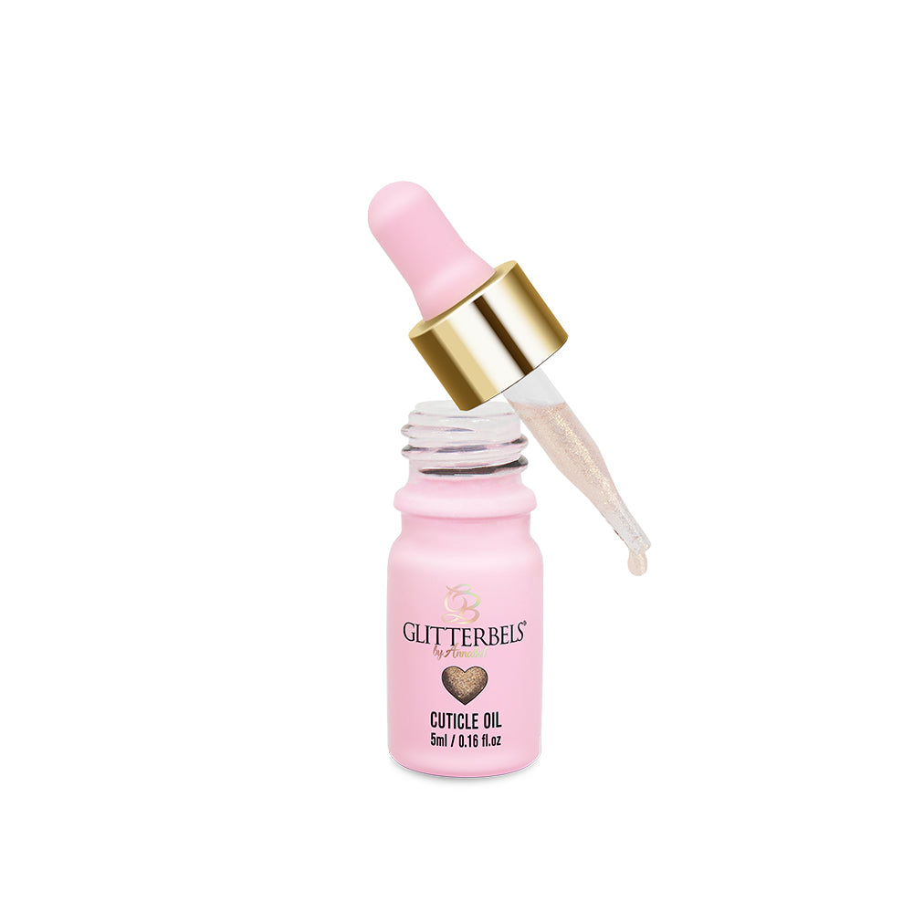 Glitterbels Cuticle Oil Shimmer Drops- Gold 0.16 oz.