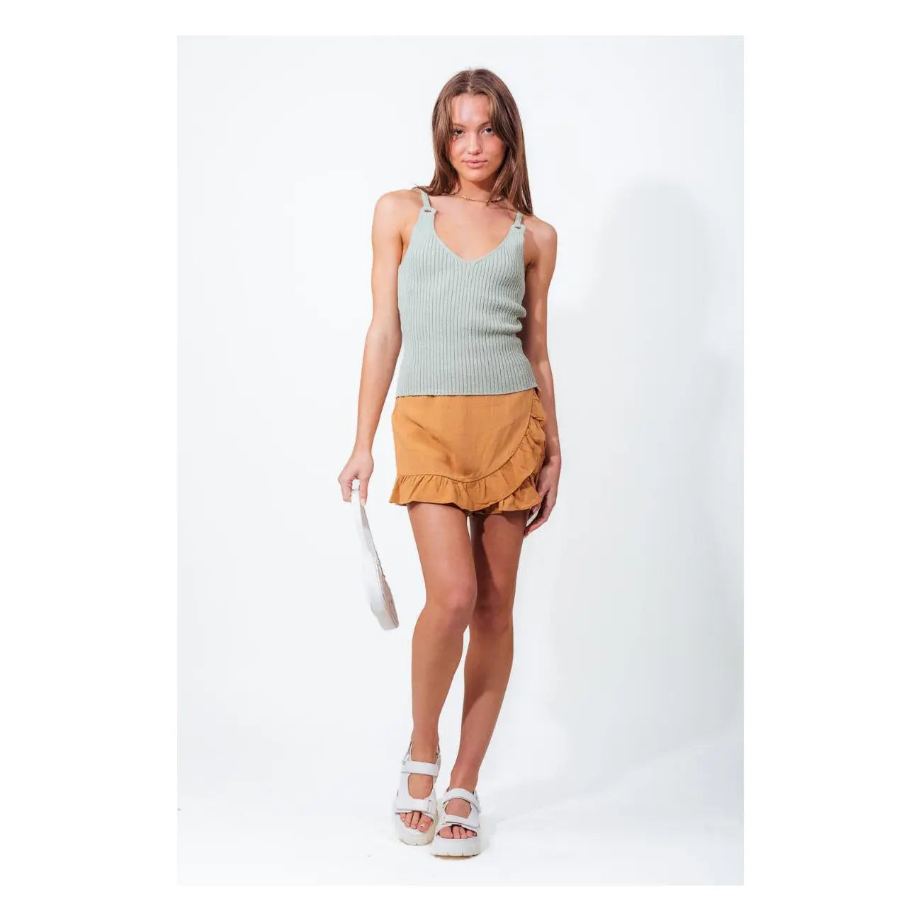 Skort Linen Camel PinkPro Beauty Supply