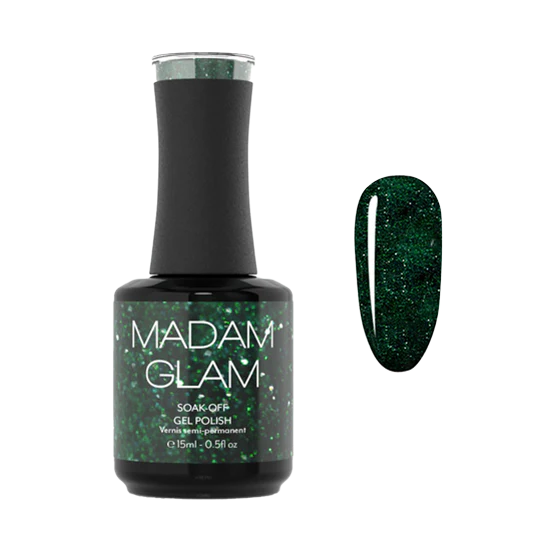 Madam Glam Gel Color Glittery Emerald 0.5 oz.