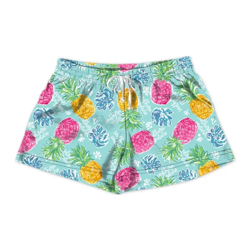 Southern Couture Shorts Tropical Pineapple Southern Couture