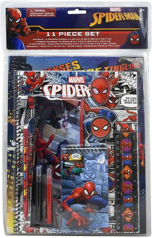 Spiderman Notebook, Folder, Pad, Pouch, Marker, Pencil, Eraser, Ruler, Sharpener Toys