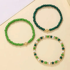 St. Patricks Day 3 Piece Bracelet Set Green PinkPro Beauty Supply