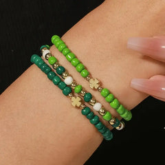 St. Patricks Day 3 Piece Bracelet Set Green PinkPro Beauty Supply