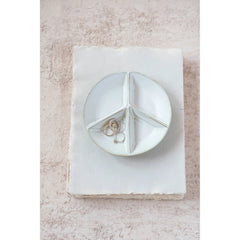 Stoneware Peace Sign Divided Dish with 4 Sections Gift