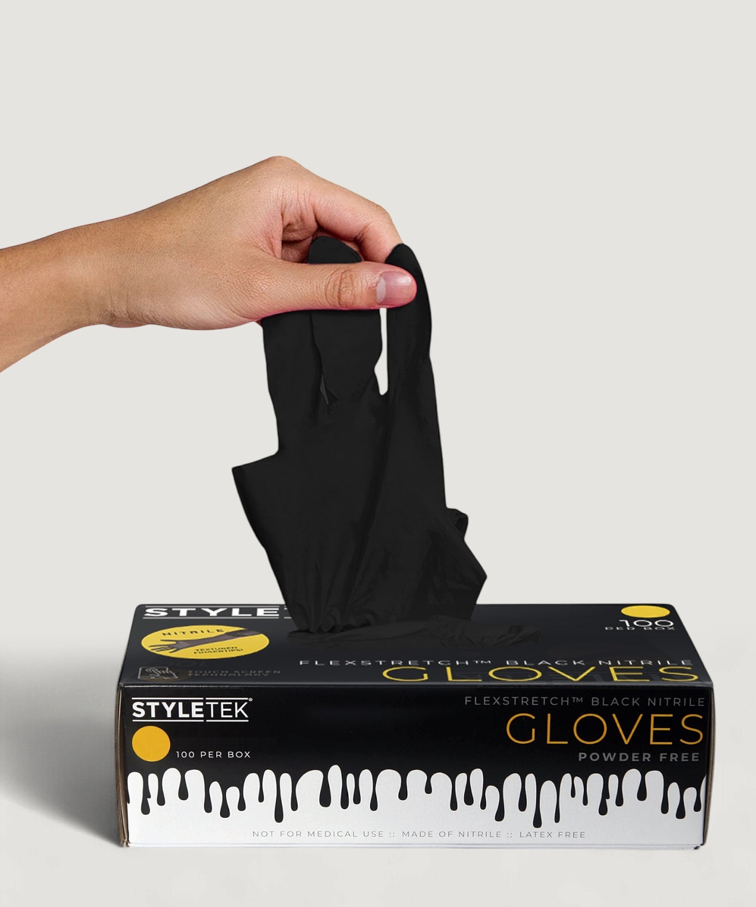 Styletek Black Nitrile Deluxe Touch Gloves - Small
