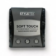 Styletek Soft Touch Microfiber Towels Black 10 Pack StyleTek