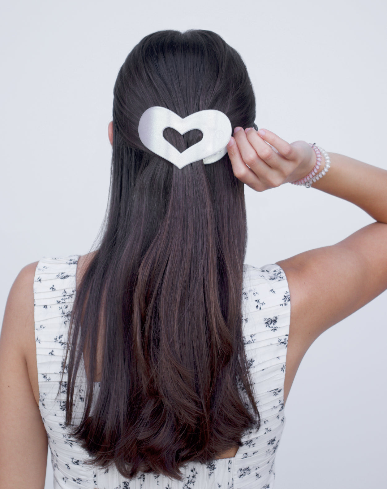 Teleties Flat Clip Heart - Mother of Pearl