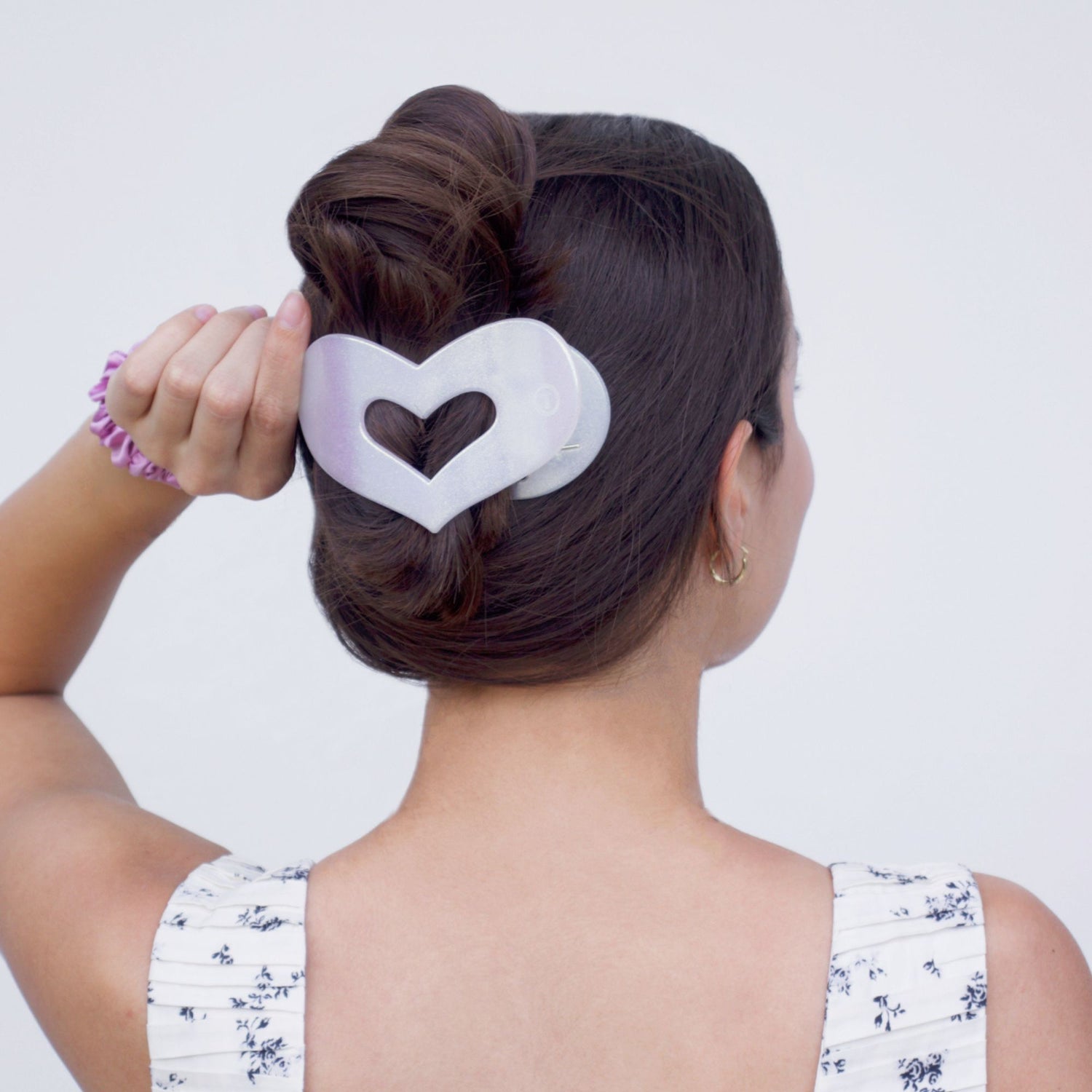 Teleties Flat Clip Heart - Mother of Pearl