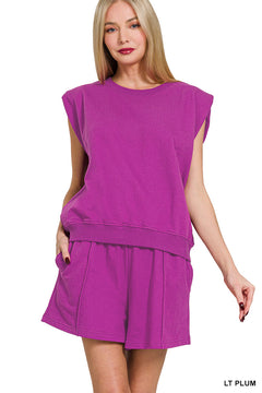 Sleeveless Top & Shorts Set - Light Plum PinkPro Beauty Supply
