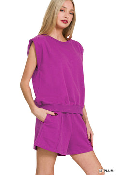 Sleeveless Top & Shorts Set - Light Plum PinkPro Beauty Supply