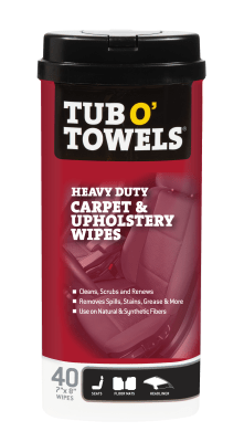 Tub O' Towels Carpet & Upholstery Wipes Heavy Duty Stain Remover 40 Count