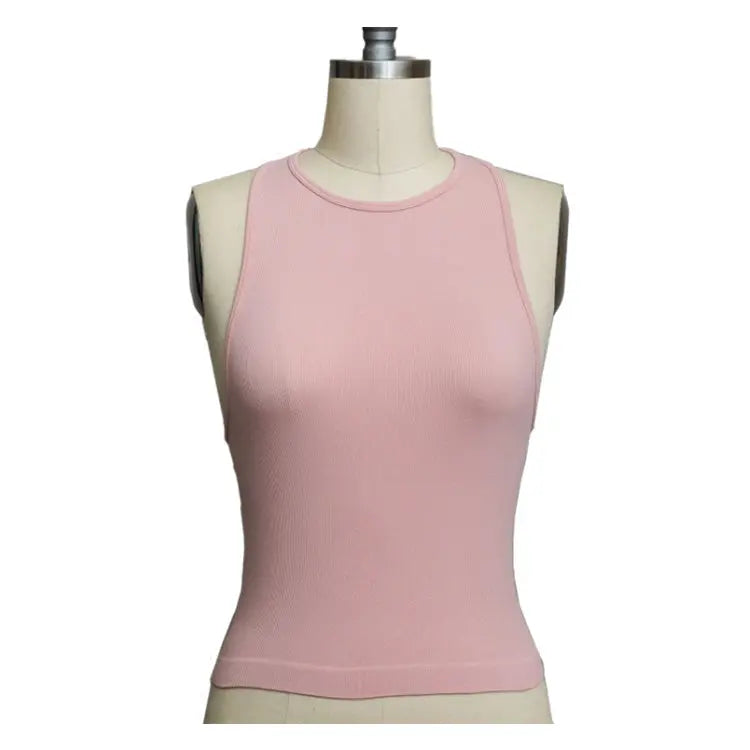 Tank Top High Neck Racerback PinkPro Beauty Supply