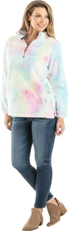 Tie-Dye Sherpa Pullover PinkPro Beauty Supply