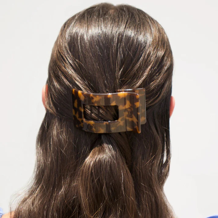 Teleties Rectangle Flat Tortoise Hair Clip Small - PinkPro Beauty Supply
