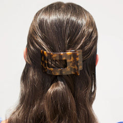 Teleties Rectangle Flat Tortoise Hair Clip Medium - PinkPro Beauty Supply