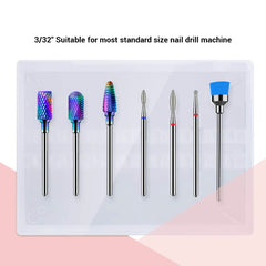 MelodySusie Tungsten/Diamond Carbide Nail Drill Bits Set (7 pieces) - PinkPro Beauty Supply