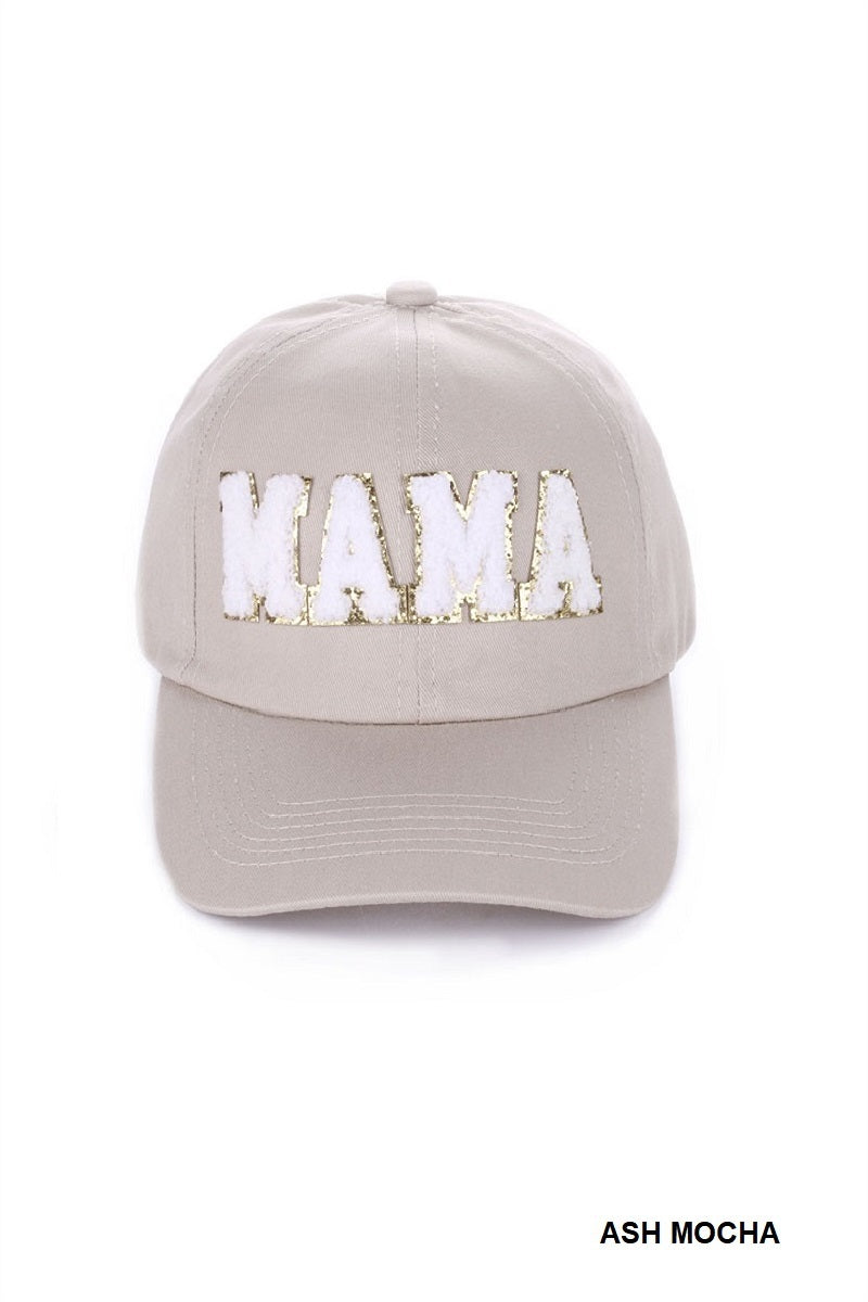 Chenille Patch Mama Cap - Ash Mocha - PinkPro Beauty Supply display picture 3