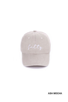 Zenana Cap Vintage Wash Embroidered Salty - Light Ash Mocha - PinkPro Beauty Supply