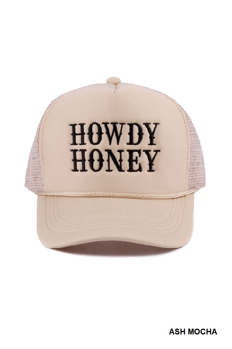Trucker Hat Howdy Honey - Ash Mocha