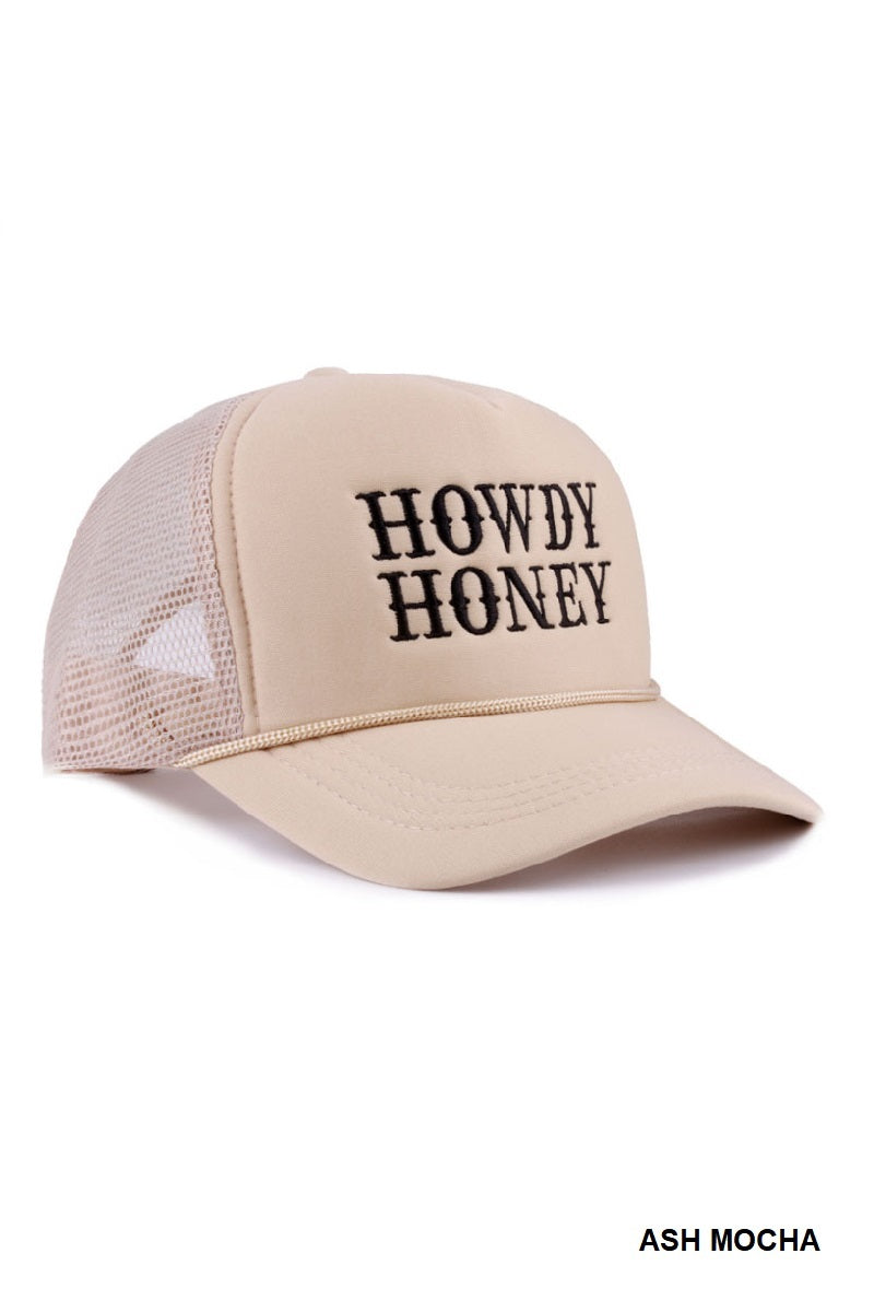 Trucker Hat Howdy Honey - Ash Mocha
