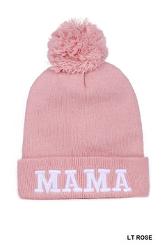 Zenana Chenille Patch Pom Mama Beanie Zenana