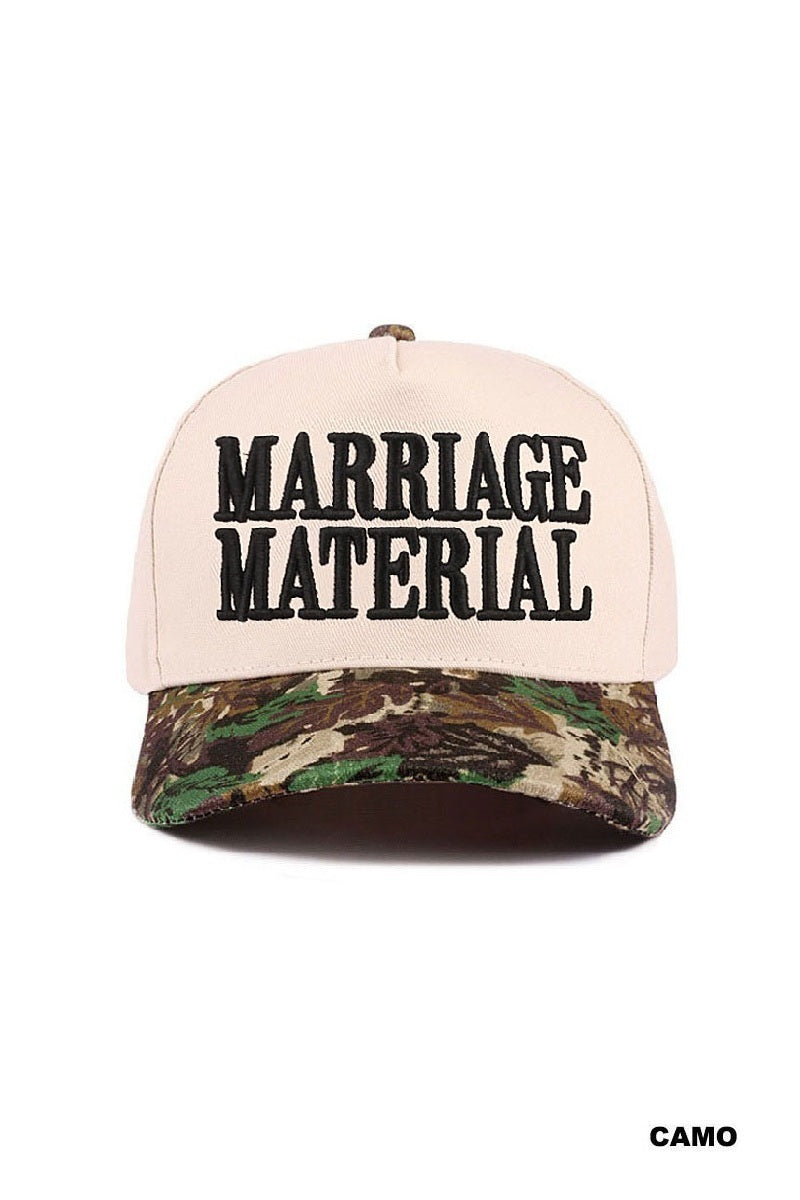 Marriage Material Two-Tone Canvas Cotton Cap - Camo