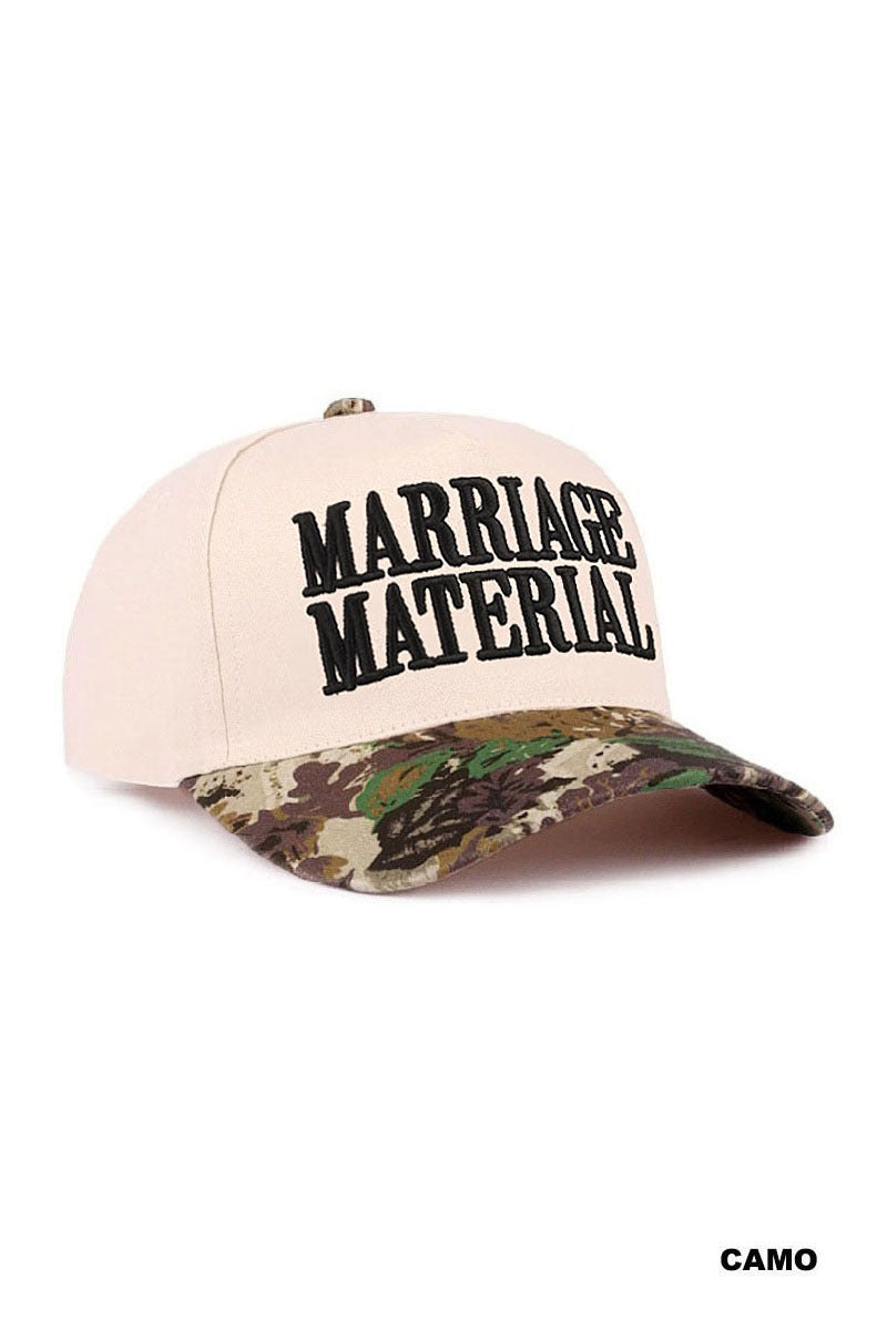 Marriage Material Two-Tone Canvas Cotton Cap - Camo